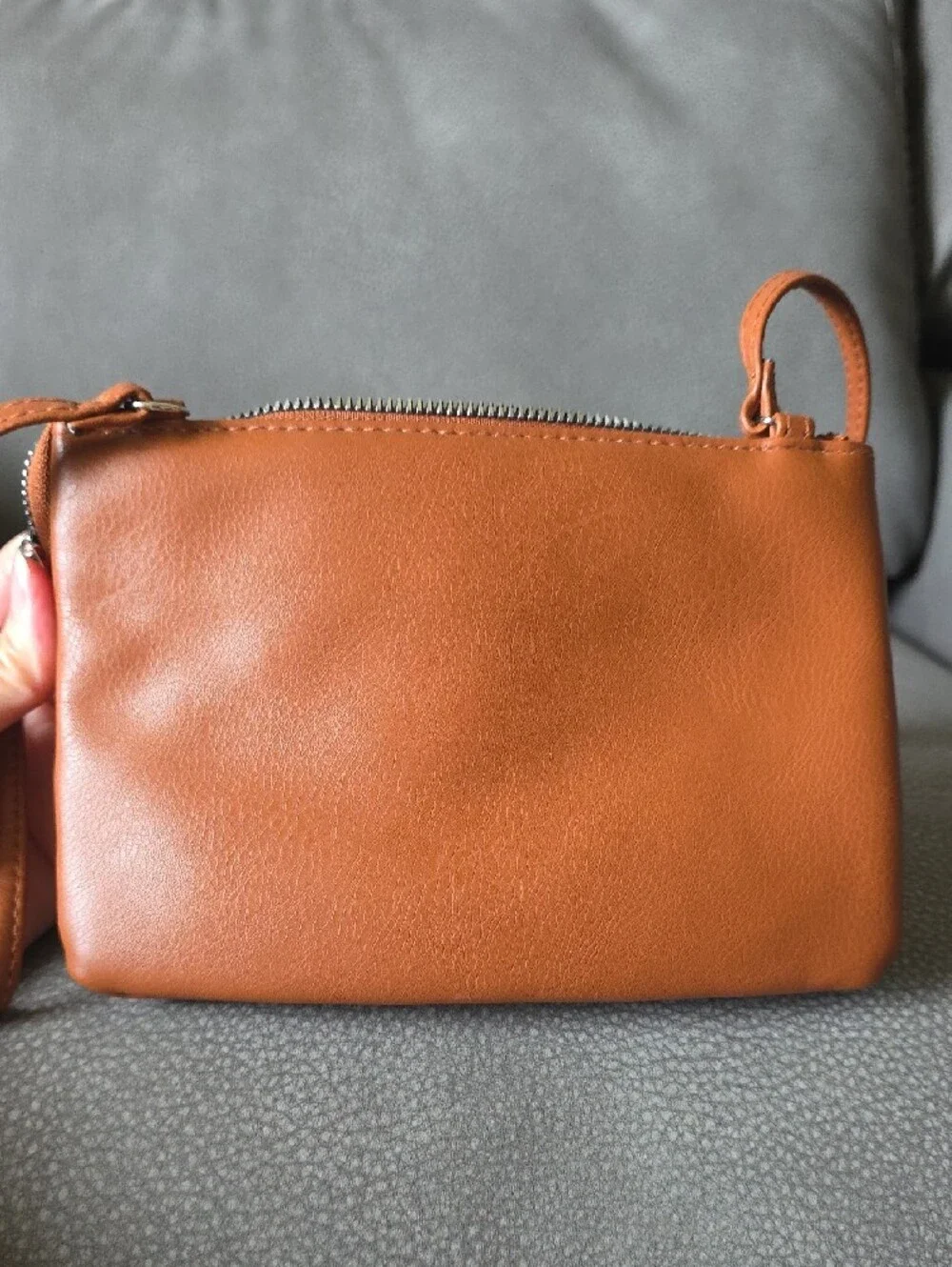 Brown Leather Crossbody Phone Bag - Unbranded